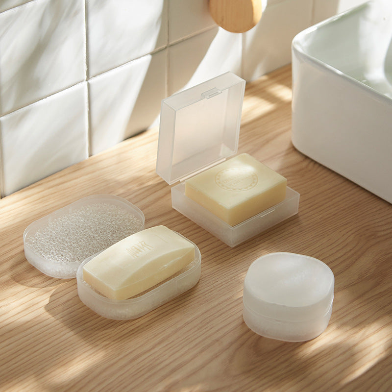 Travel Soap Case, Leak Proof Travel Soap Container, Silicone Soap Box with Drainage Layer