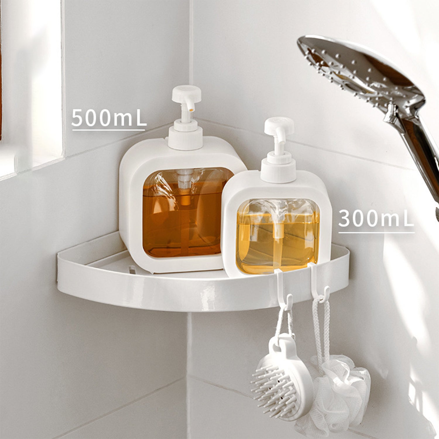 Clear Plastic Pump Bottle Dispenser, Refillable Empty Bottle Container with Pump for Essential Oil Soap Lotion Shampoo, 2 Pcs