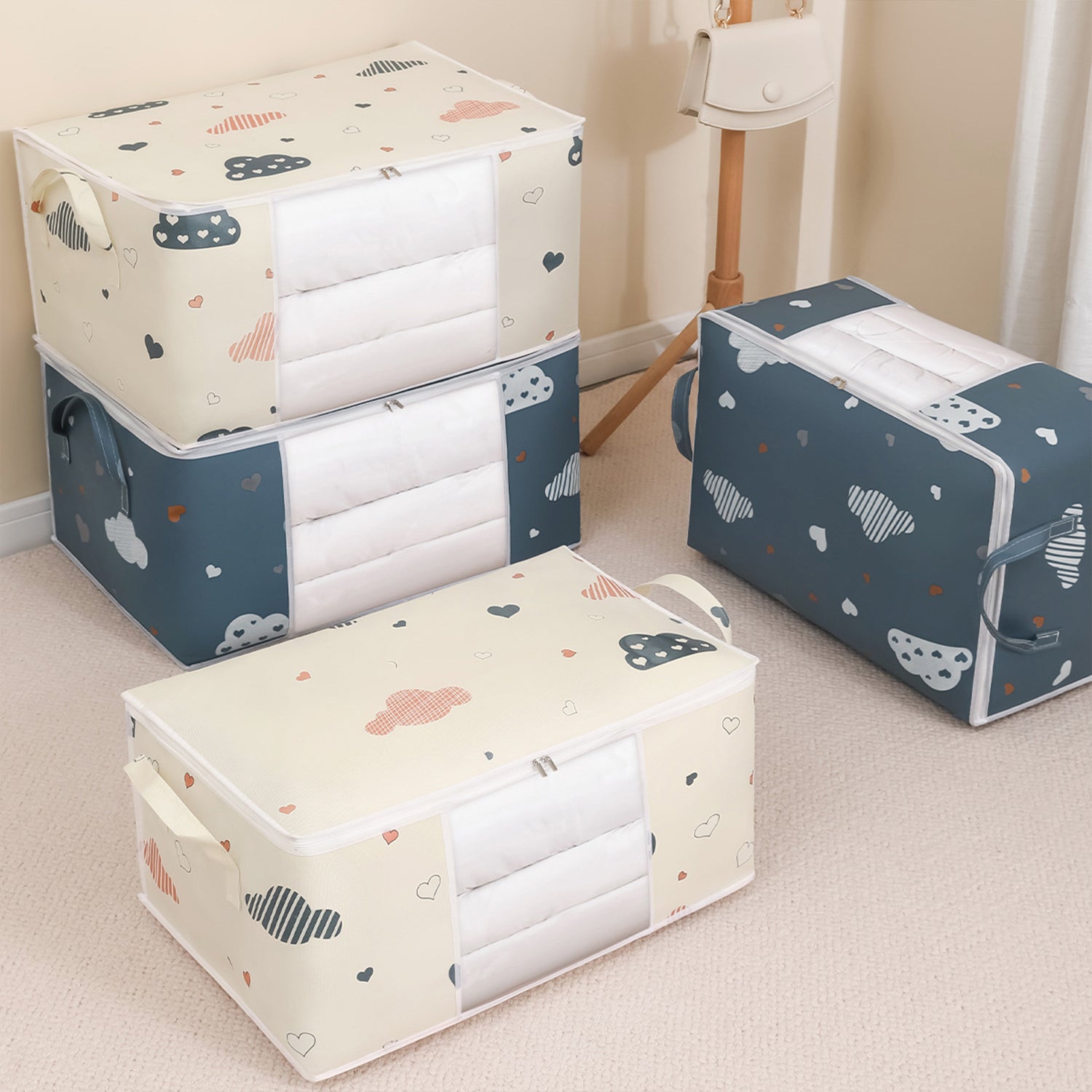 Quilt Blanket Storage Bag|Blanket Organizer|Comforter Storage for Clothes, Quilts, Bedding