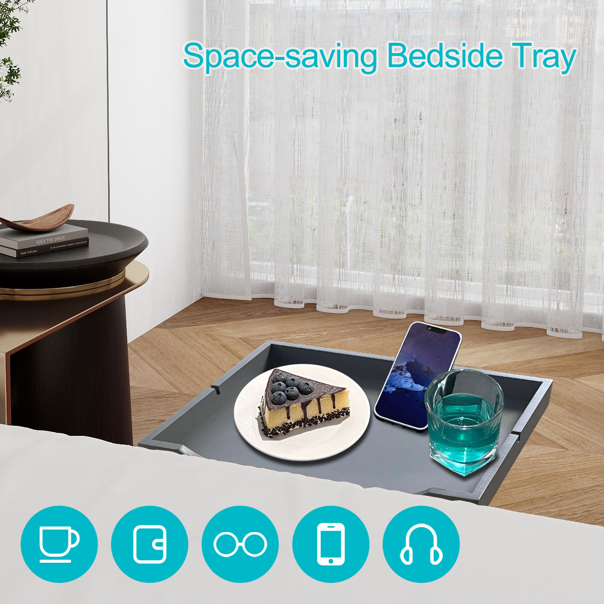 Bamboo Bedside Shelf Tray