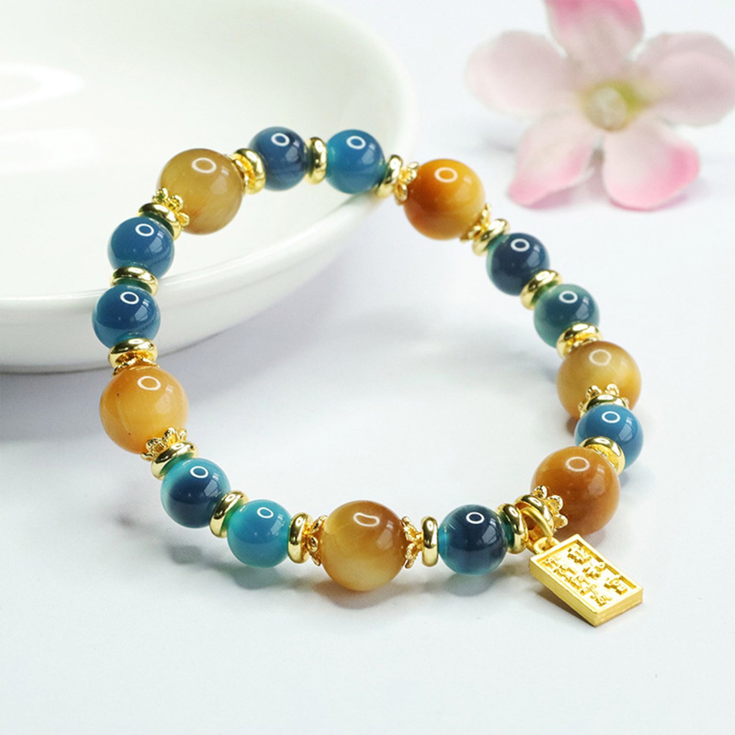 Bracelets for Men & Women - Handmade Stretchy Beaded Feng Shui Jewelry, Natural Stone Protection Gift Set