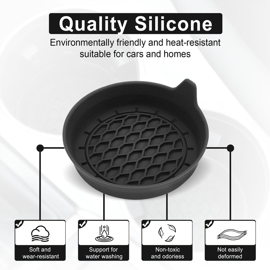 Silicone Car Cup Holder Coasters, 4 Pack Non-Slip Mat for Drink Placement, Universal Fit for Vehicle Cup Holders