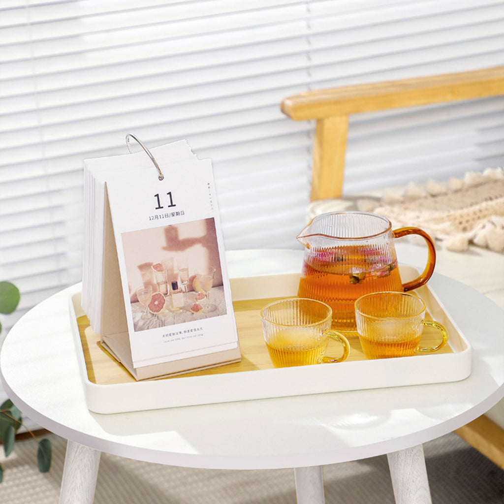 Serving Tray Wood Decorative Tray for Living Room, Modern Coffee Table Tray, Square Large Serving Platters for Home Decor