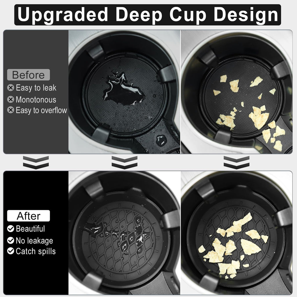 Silicone Car Cup Holder Coasters, 4 Pack Non-Slip Mat for Drink Placement, Universal Fit for Vehicle Cup Holders