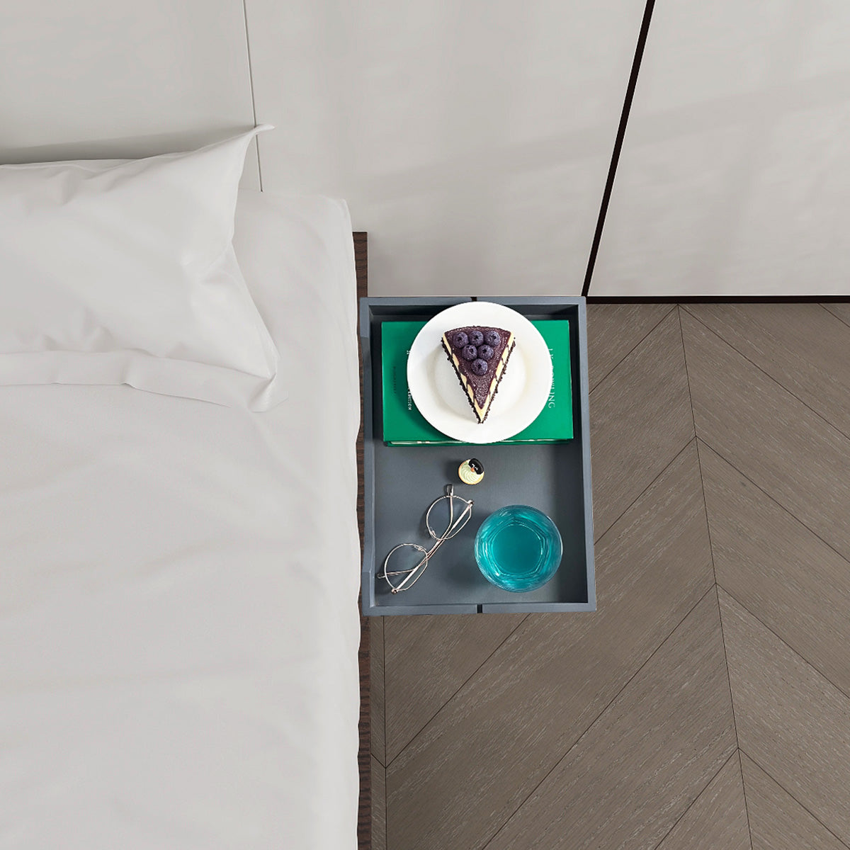 Bamboo Bedside Shelf Tray