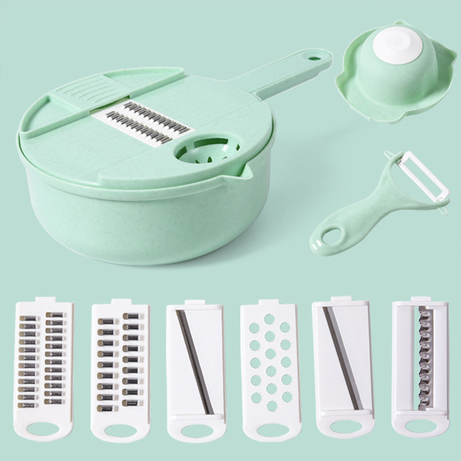 5 in 1 Mandoline Slicer for Kitchen, Vegetable Slicer Multi Blade Potato Chip, Veggie shredder, Vegetable Cutter