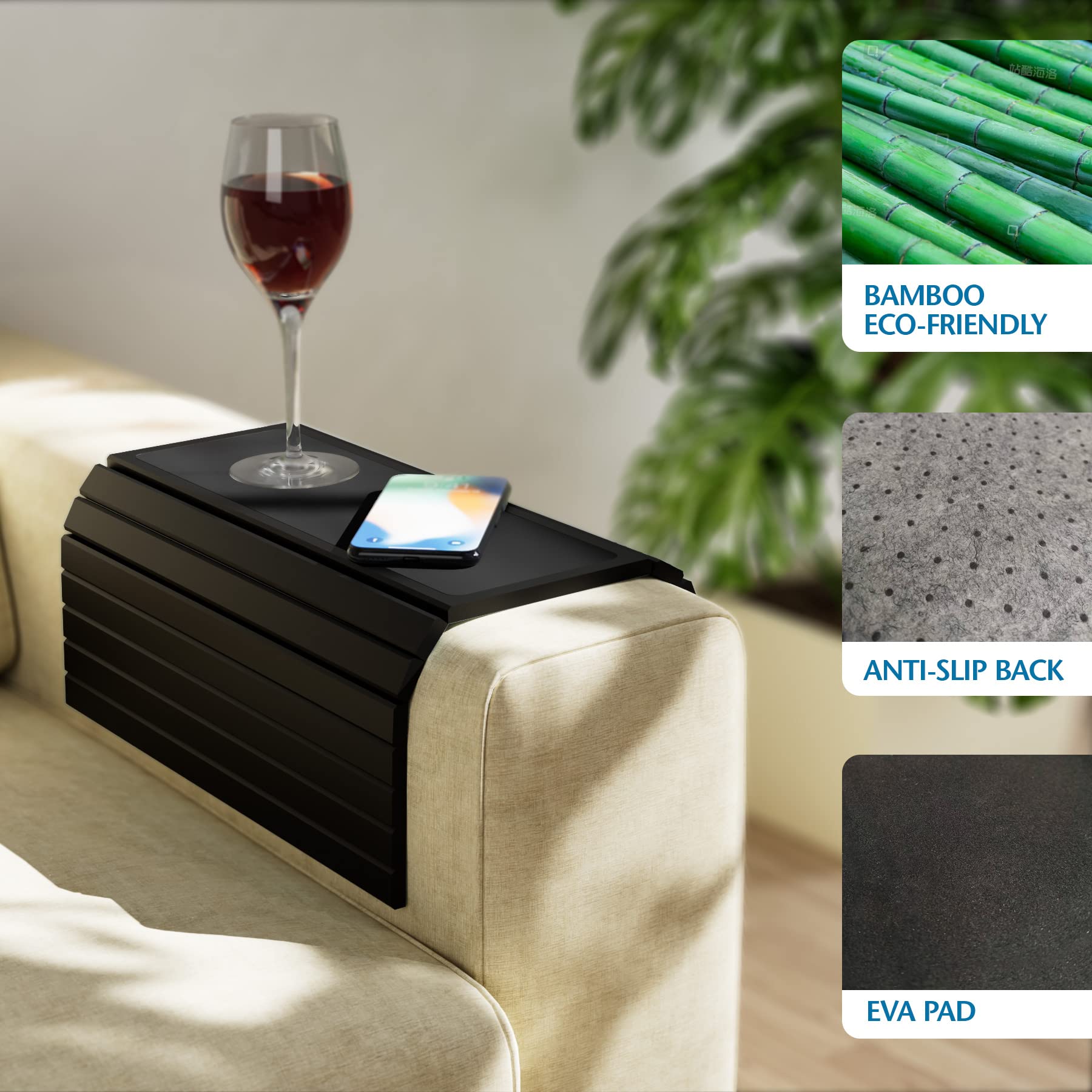 Bamboo Couch Arm Tray (Natural)