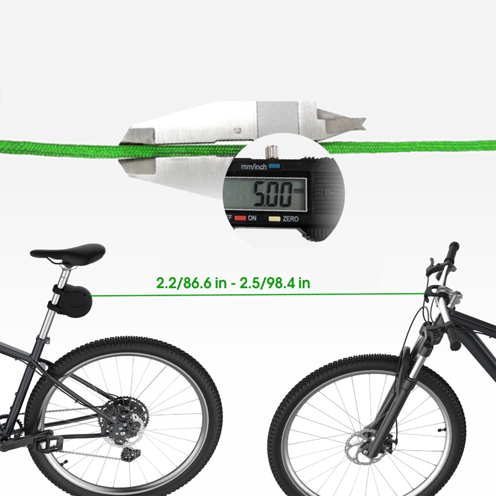Retractable Bike Tow Rope for Parent Child Riding, Telescopic Pull Rope up to 2.6m, Safety Tether for Flat or Mountain Trail Cycling