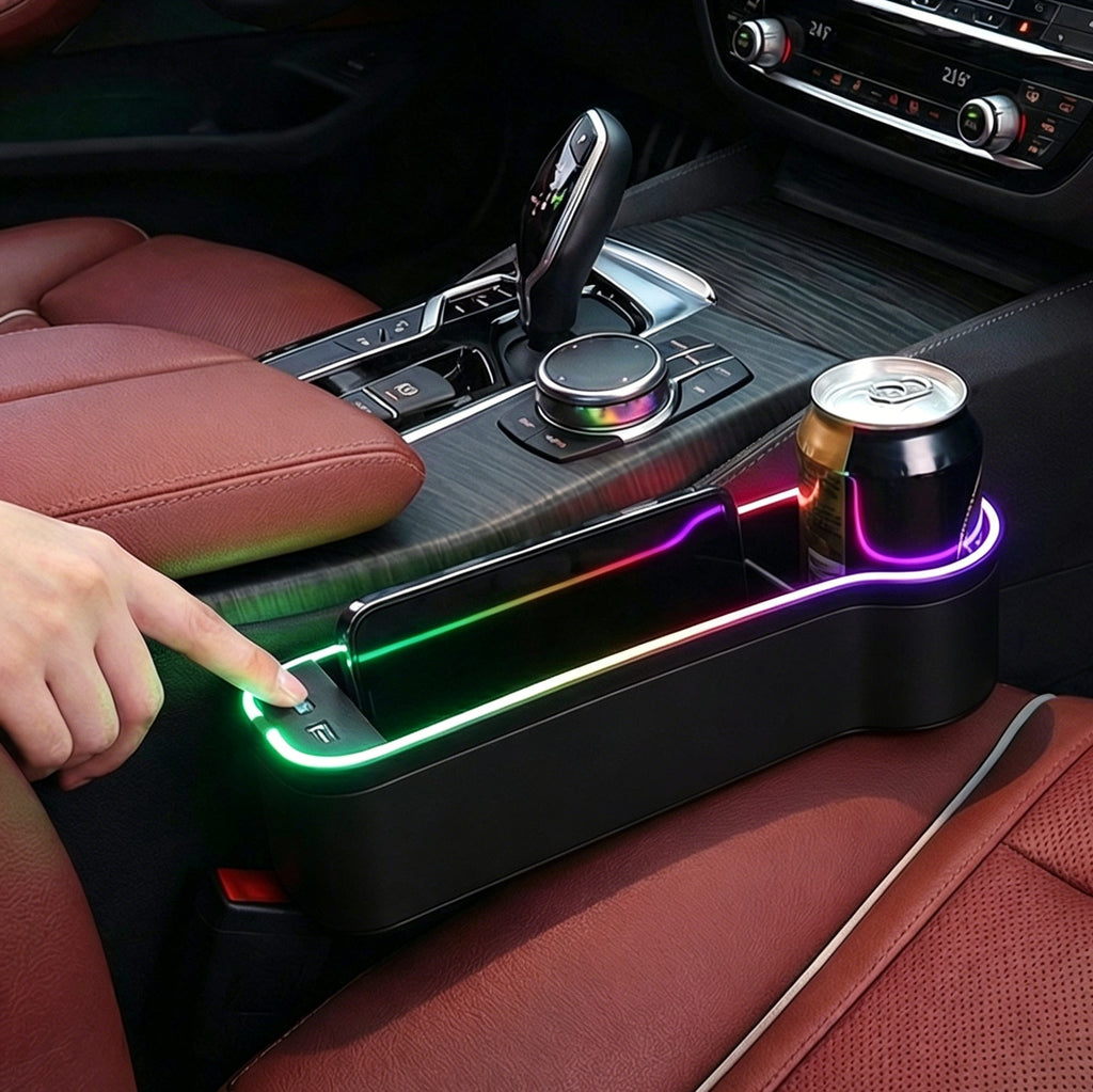 Aorsnlar 2 Pack Car Seat Gap Filler with LED Light