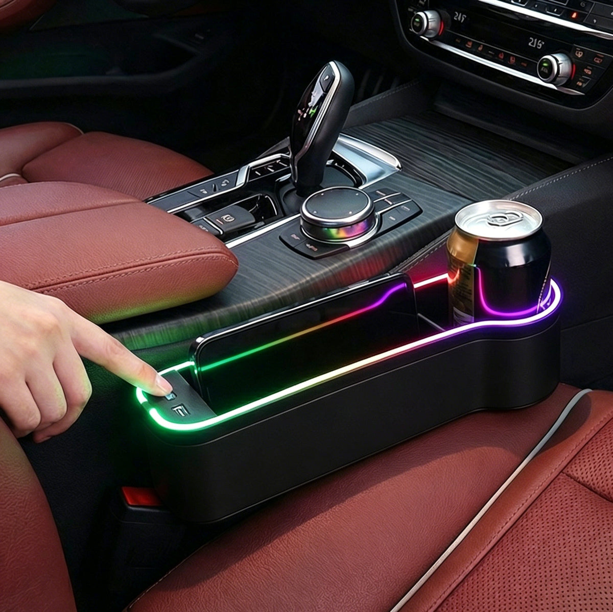 Aorsnlar 2 Pack Car Seat Gap Filler with LED Light